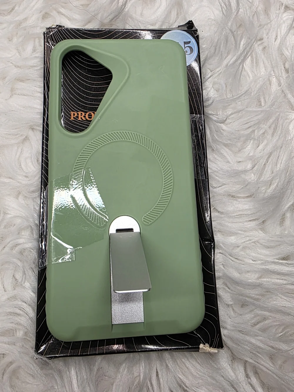 Samsung Galaxy S25 Plus Silicone Phone Case with Metal Kickstand - Green